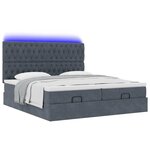 VidaXL Cadre de lit ottoman avec matelas gris foncé 160x200cm velours