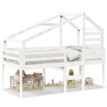 vidaXL Lit haut sans matelas blanc 75x190 cm bois de pin massif