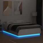 vidaXL Cadre de lit avec lumières LED blanc 160x200 cm bois ingénierie