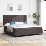 vidaXL Lit à ressorts avec matelas Marron foncé 200 x 200 cm tissu