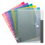 Pochettes perforées tarifold 24 x 31 6 cm couleurs assorties - paquet de 12