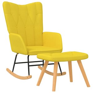 vidaXL Chaise à bascule avec tabouret Jaune moutarde Tissu