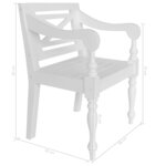 vidaXL Chaises Batavia lot de 2 blanc bois d'acajou massif
