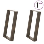vidaXL Pieds de table à manger en U 2 pièces Acier naturel 50 x (72-73) cm Acier
