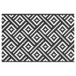 vidaXL Tapis d'extérieur ARAKIL Blanc et noir 120x180 cm PP