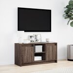 vidaXL Meuble TV avec LED chêne marron 100x34x50 cm bois d'ingénierie
