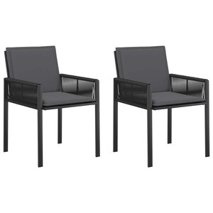 vidaXL Chaises de jardin 2 Pièces Noir et Gris foncé polyrotin
