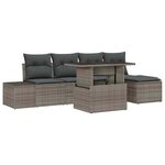 vidaXL Ensemble de canapé de jardin 6 Pièces Gris Poly rotin