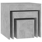 vidaXL Tables gigognes 3 Pièces Gris béton Aggloméré