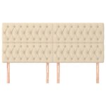 vidaXL Tête de lit Crème 200x7x118/128 cm Tissu