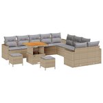 vidaXL Ensemble de canapé de jardin 17 Pièces Beige et Gris clair