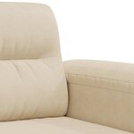 vidaXL Canapé à 3 places Crème 180 cm Tissu microfibre