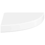 vidaXL Étagère d'angle flottante Blanc brillant 25 x 25 x 3 8 cm MDF