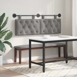 vidaXL Tête de lit suspendue Gris foncé Velours
