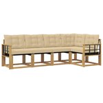 vidaXL Ensemble de canapés d'extérieur 5 Pièces Blanc et Beige