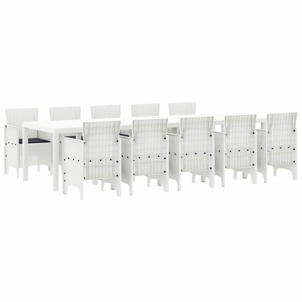 vidaXL Ensemble de salle à manger pour jardin 11 pc Blanc