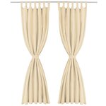 vidaXL Rideau occultant avec boucles 2 Pièces 140 x 245 cm Beige