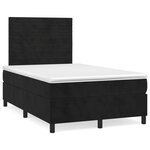 vidaXL Sommier à lattes de lit et matelas LED noir 120x190 cm velours