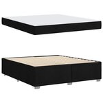 vidaXL Cadre de lit avec matelas Noir 180 x 200 cm tissu