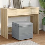 vidaXL Tabouret Gris clair 41 x 41 x 40 cm Tissu et bois stratifié
