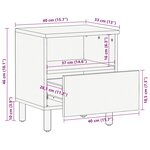 vidaXL Tables de chevet 2Pièces noir 40x33x46cm bois manguier massif brut