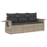vidaXL Salon de jardin avec coussins 3 Pièces gris clair résine tressée