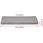vidaXL Tapis d'escalier 30 pièces 65 x 21 x 4 cm Gris clair Bord rectangulaire