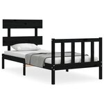 vidaXL Cadre de lit sans matelas noir 100x200 cm bois massif de pin