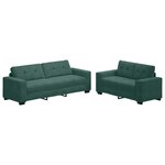 vidaXL Ensemble de Canapés 2 Pièces Vert foncé 221 x 78 x 80 cm Velours