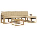 vidaXL Ensemble de canapés d'extérieur 6 Pièces Blanc et Beige