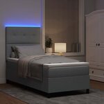 vidaXL Lit à ressorts avec matelas Gris clair 100 x 200 cm tissu