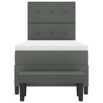 vidaXL Lit à ressorts avec matelas Gris foncé 80 x 200 cm tissu