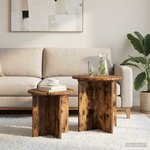 vidaXL Ensemble de tables d'appoint 2 Pièces Chêne Fumé Bois d’ingénierie