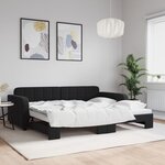 vidaXL Lit de jour avec lit gigogne noir 90x190 cm velours
