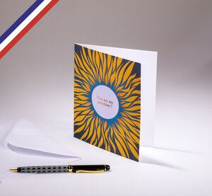 Carte double aurore créée et imprimée en france sur papier certifié pefc - you are my sunshine !