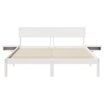 vidaXL Cadre de lit avec tables de chevet Blanc Bois massif en pin