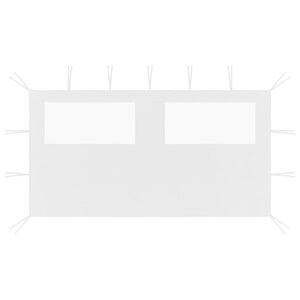 vidaXL Paroi latérale de belvédère avec fenêtres 4x2 m Blanc