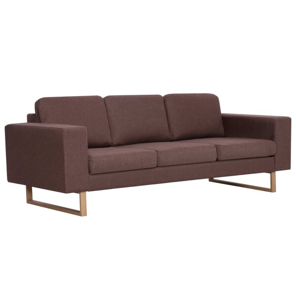 vidaXL Canapé à 3 places tissu marron