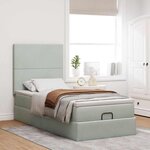 vidaXL Cadre de lit ottoman et matelas gris clair 90x200 cm velours