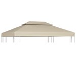 vidaXL Recouvrement de remplacement d'auvent 310 g/m² Beige 3 x 4 m