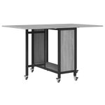 vidaXL Table à manger pliante avec roulettes 130 x 80 x 76 5 cm
