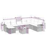 vidaXL Salon de jardin avec coussins 9Pièces mélange beige résine tressée