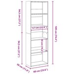 vidaXL Bibliothèque vieux bois 60x30x189 cm bois d'ingénierie