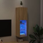 vidaXL Meuble TV avec lumières LED chêne sonoma 30 5x30x102 cm