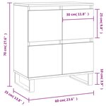 vidaXL Buffet Sonoma gris 60x35x70 cm Bois d'ingénierie