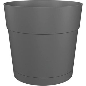 Pot à fleurs et plantes rond plastique - Réservoir d'eau - Ø 40 cm - Anthracite