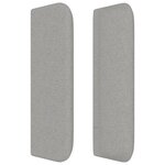 vidaXL Tête de lit avec oreilles Gris clair 203x16x78/88 cm Tissu