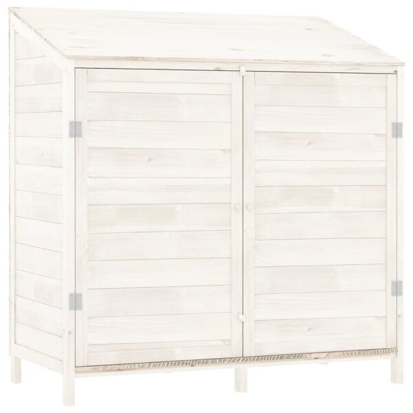 vidaXL Remise de jardin Blanc 102x52x112 cm Bois de sapin solide