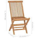 vidaXL Chaises pliables de jardin lot de 2 Bois de teck solide