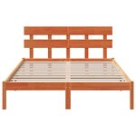 vidaXL Cadre de Lit avec Tête de Lit Marron Ciré 150x200 cm Bois de Pin Massif